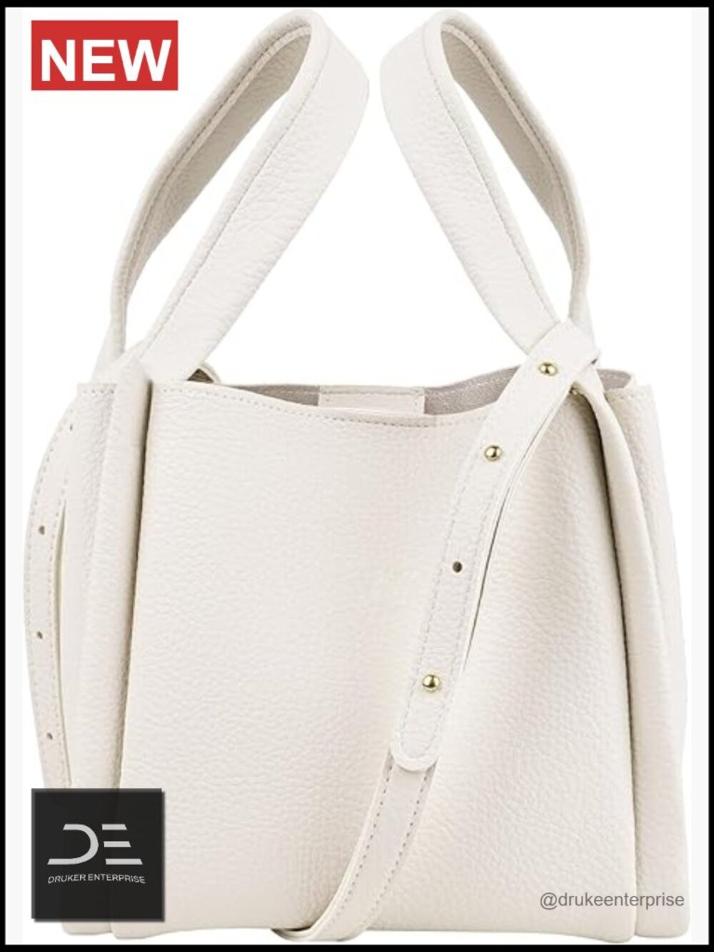 Soft Vegan Leather Bucket Bag with Detachable Crossbody Strap